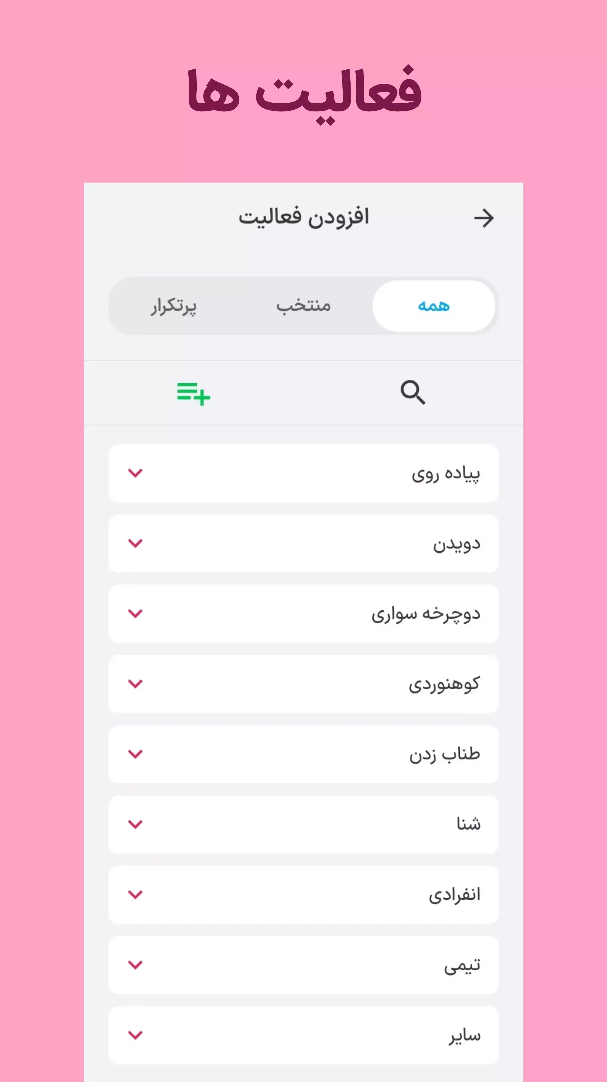 نمودارهای پیشرفت تناسب اندام